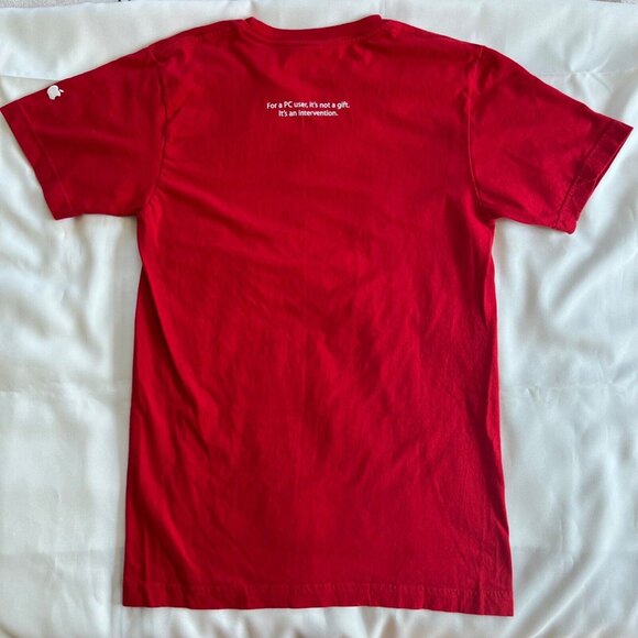 APPLE STORE T Shirt Unisex Women Red Macintosh iMac Employee Short Sleeve Tee S - Picture 7 of 15
